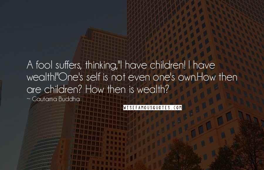 Gautama Buddha Quotes: A fool suffers, thinking,"I have children! I have wealth!"One's self is not even one's own.How then are children? How then is wealth?