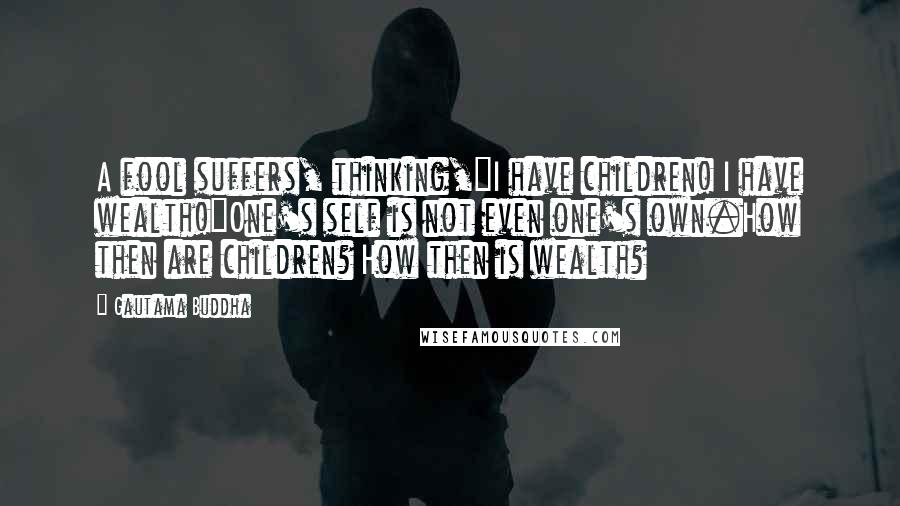 Gautama Buddha Quotes: A fool suffers, thinking,"I have children! I have wealth!"One's self is not even one's own.How then are children? How then is wealth?