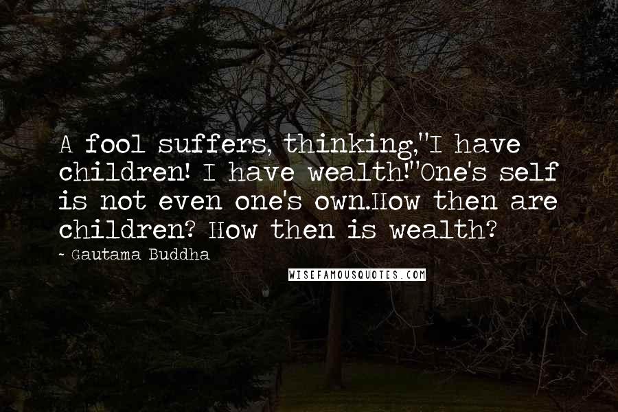 Gautama Buddha Quotes: A fool suffers, thinking,"I have children! I have wealth!"One's self is not even one's own.How then are children? How then is wealth?
