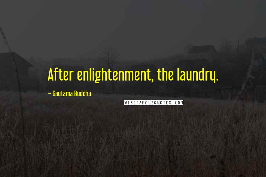 Gautama Buddha Quotes: After enlightenment, the laundry.