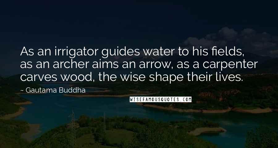 Gautama Buddha Quotes: As an irrigator guides water to his fields, as an archer aims an arrow, as a carpenter carves wood, the wise shape their lives.