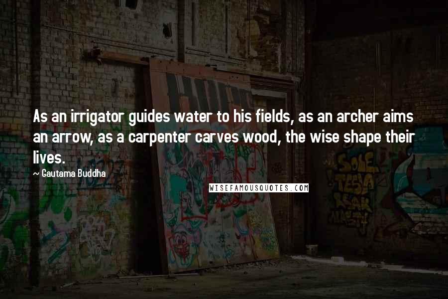 Gautama Buddha Quotes: As an irrigator guides water to his fields, as an archer aims an arrow, as a carpenter carves wood, the wise shape their lives.