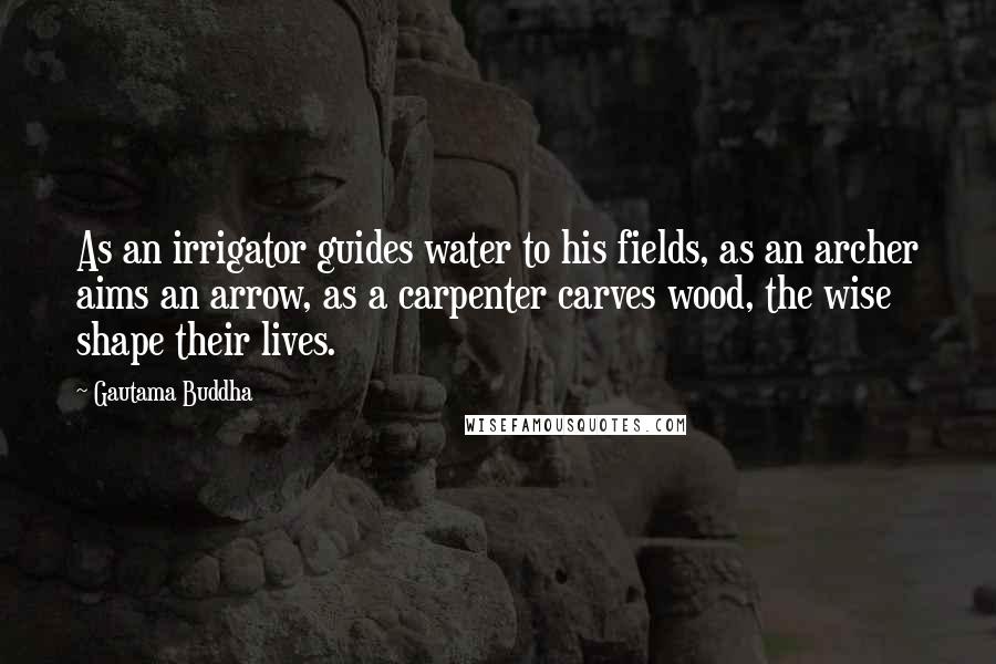 Gautama Buddha Quotes: As an irrigator guides water to his fields, as an archer aims an arrow, as a carpenter carves wood, the wise shape their lives.