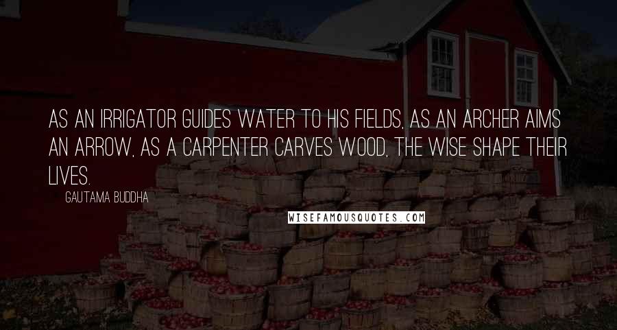 Gautama Buddha Quotes: As an irrigator guides water to his fields, as an archer aims an arrow, as a carpenter carves wood, the wise shape their lives.