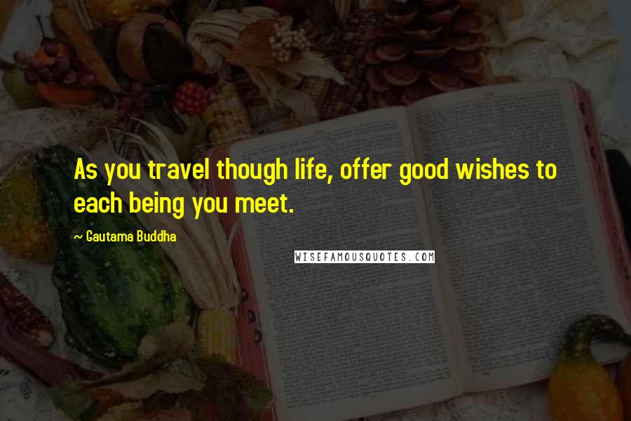 Gautama Buddha Quotes: As you travel though life, offer good wishes to each being you meet.