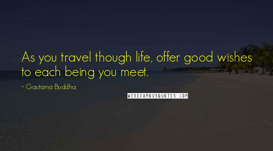 Gautama Buddha Quotes: As you travel though life, offer good wishes to each being you meet.