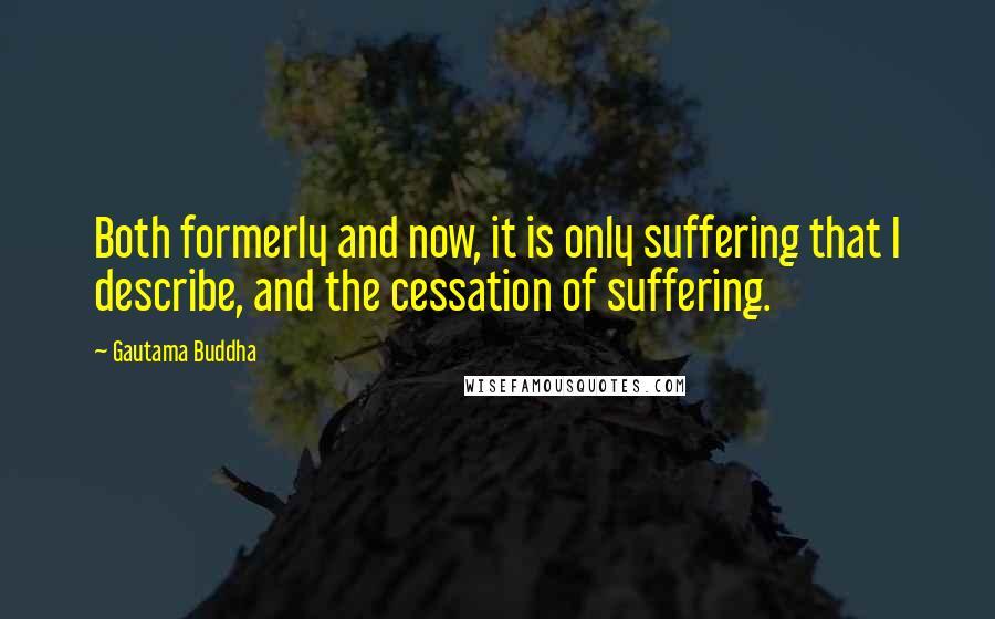 Gautama Buddha Quotes: Both formerly and now, it is only suffering that I describe, and the cessation of suffering.