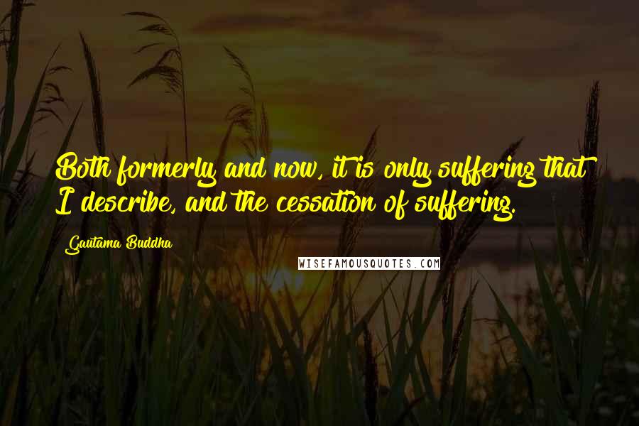 Gautama Buddha Quotes: Both formerly and now, it is only suffering that I describe, and the cessation of suffering.