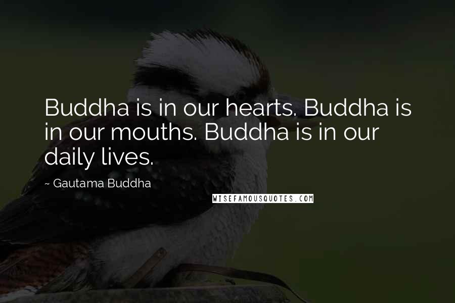 Gautama Buddha Quotes: Buddha is in our hearts. Buddha is in our mouths. Buddha is in our daily lives.