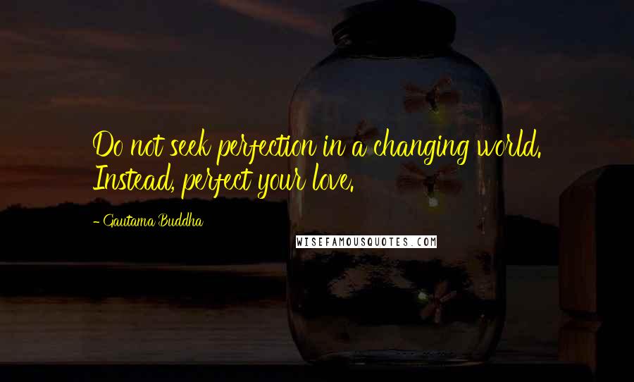 Gautama Buddha Quotes: Do not seek perfection in a changing world. Instead, perfect your love.