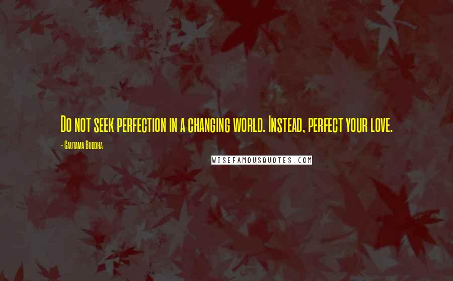 Gautama Buddha Quotes: Do not seek perfection in a changing world. Instead, perfect your love.