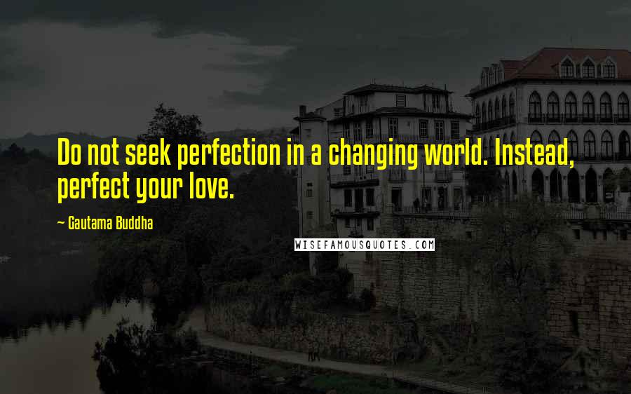 Gautama Buddha Quotes: Do not seek perfection in a changing world. Instead, perfect your love.