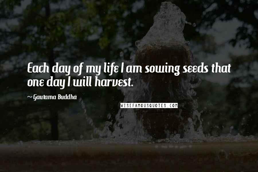 Gautama Buddha Quotes: Each day of my life I am sowing seeds that one day I will harvest.