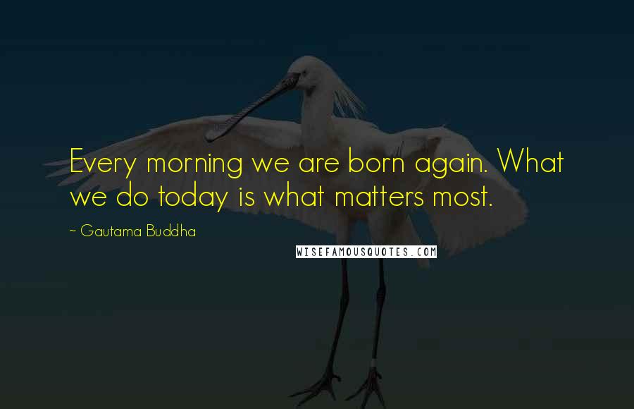 Gautama Buddha Quotes: Every morning we are born again. What we do today is what matters most.