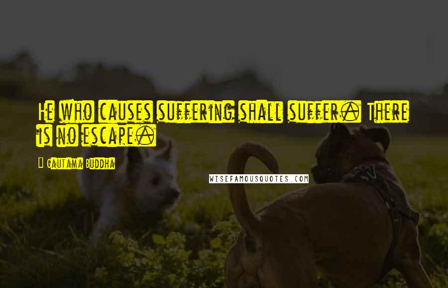 Gautama Buddha Quotes: He who causes suffering shall suffer. There is no escape.