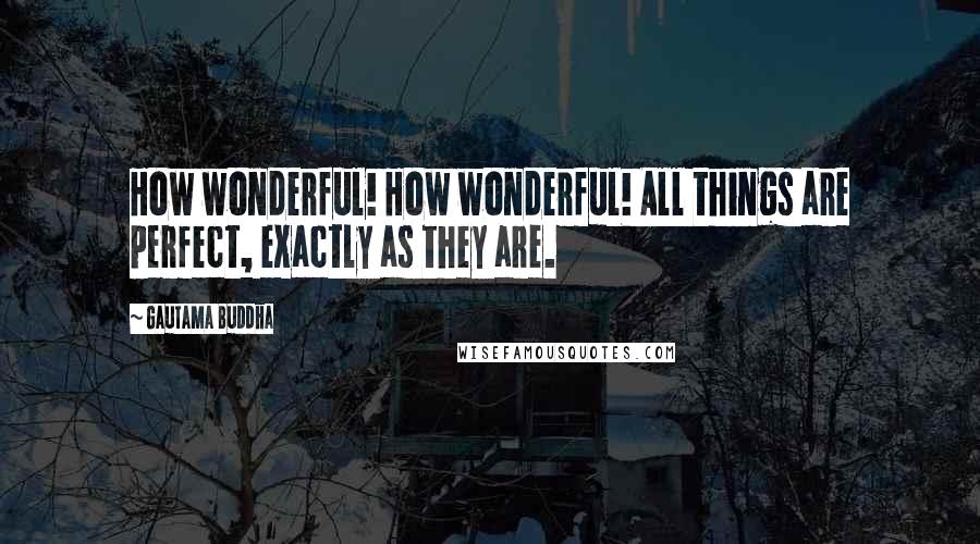 Gautama Buddha Quotes: How wonderful! How wonderful! All things are perfect, exactly as they are.