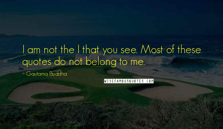 Gautama Buddha Quotes: I am not the I that you see. Most of these quotes do not belong to me.