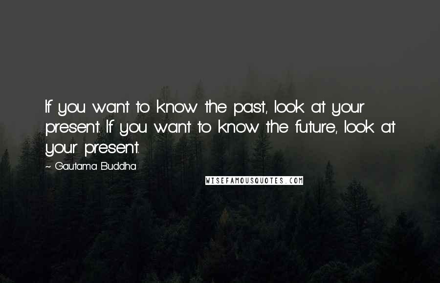 Gautama Buddha Quotes: If you want to know the past, look at your present. If you want to know the future, look at your present.