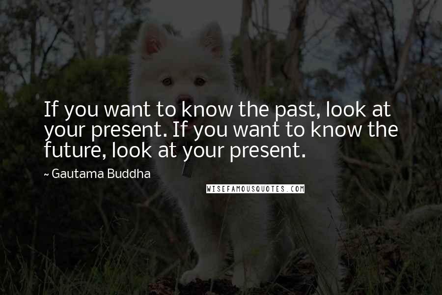 Gautama Buddha Quotes: If you want to know the past, look at your present. If you want to know the future, look at your present.