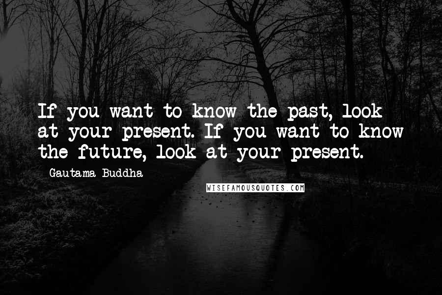 Gautama Buddha Quotes: If you want to know the past, look at your present. If you want to know the future, look at your present.