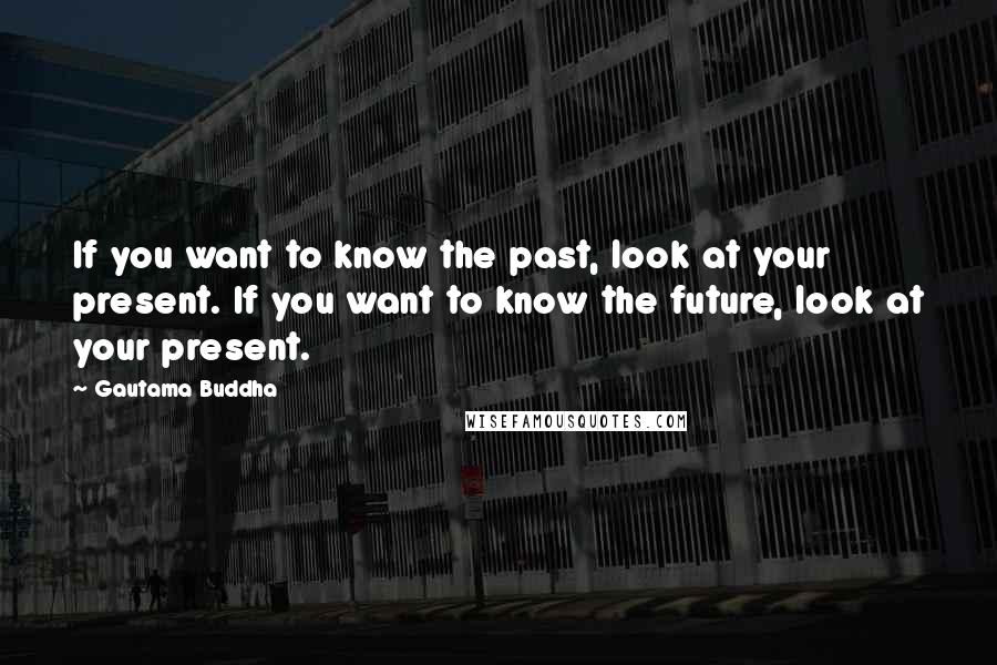 Gautama Buddha Quotes: If you want to know the past, look at your present. If you want to know the future, look at your present.