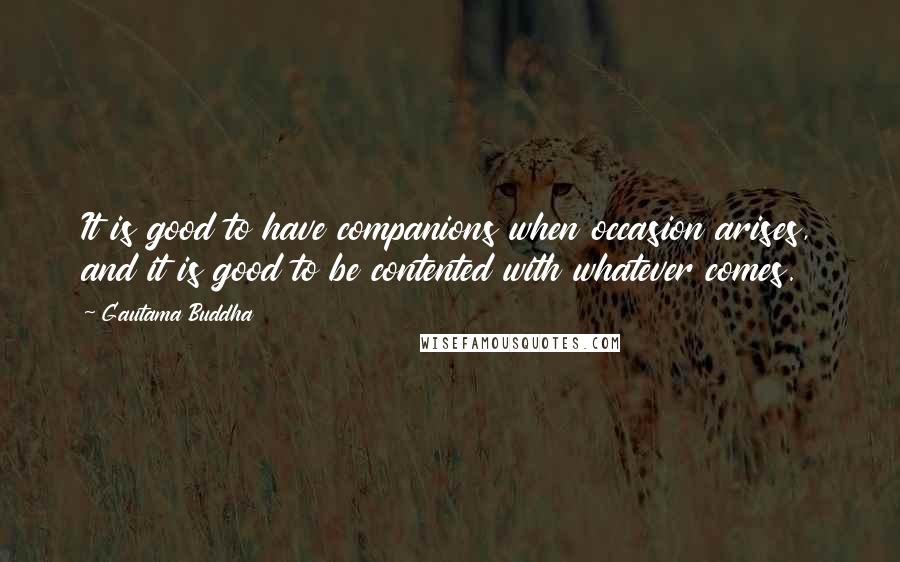 Gautama Buddha Quotes: It is good to have companions when occasion arises, and it is good to be contented with whatever comes.