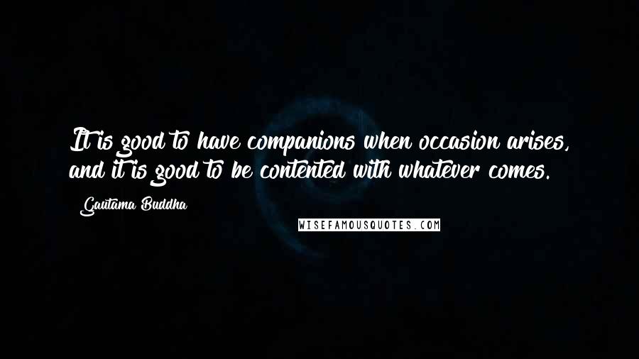 Gautama Buddha Quotes: It is good to have companions when occasion arises, and it is good to be contented with whatever comes.