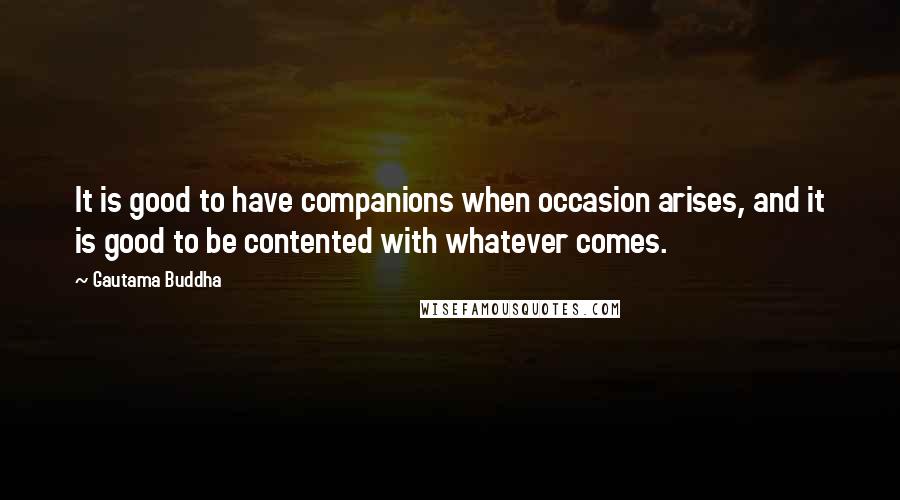 Gautama Buddha Quotes: It is good to have companions when occasion arises, and it is good to be contented with whatever comes.