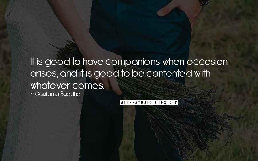 Gautama Buddha Quotes: It is good to have companions when occasion arises, and it is good to be contented with whatever comes.