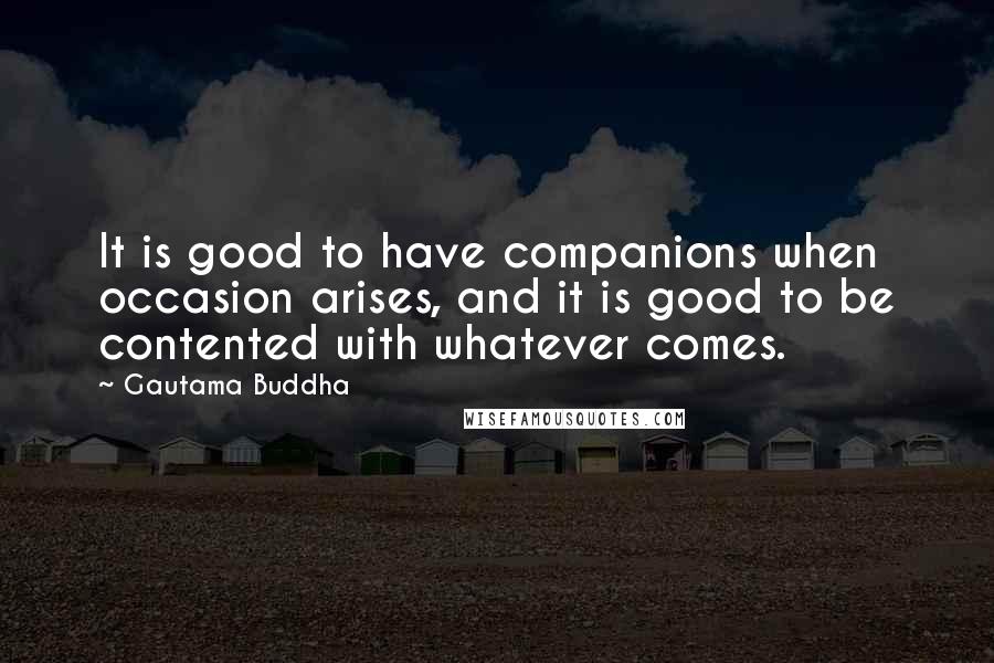 Gautama Buddha Quotes: It is good to have companions when occasion arises, and it is good to be contented with whatever comes.