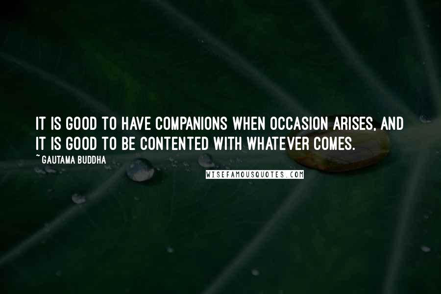 Gautama Buddha Quotes: It is good to have companions when occasion arises, and it is good to be contented with whatever comes.