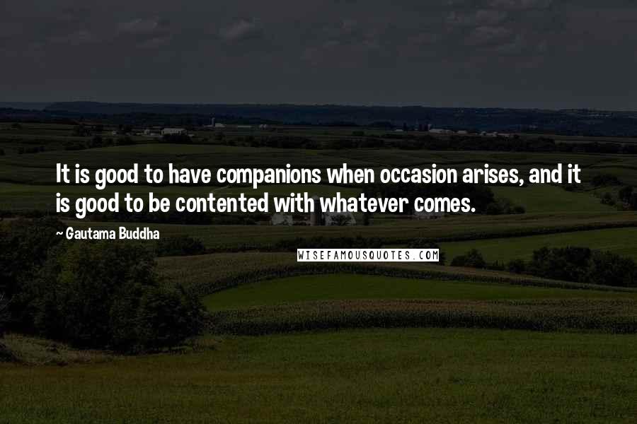 Gautama Buddha Quotes: It is good to have companions when occasion arises, and it is good to be contented with whatever comes.