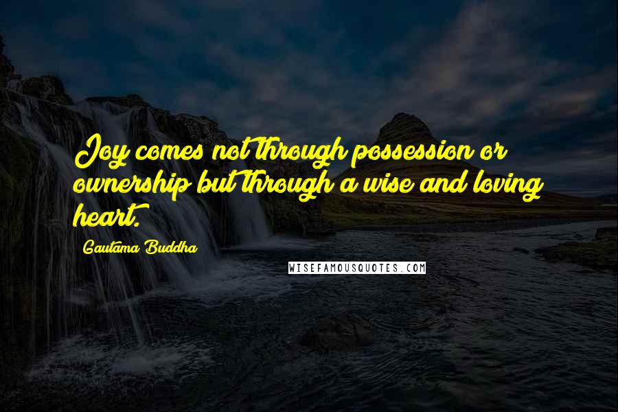 Gautama Buddha Quotes: Joy comes not through possession or ownership but through a wise and loving heart.