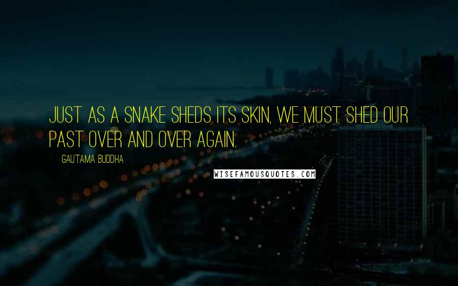 Gautama Buddha Quotes: Just as a snake sheds its skin, we must shed our past over and over again.