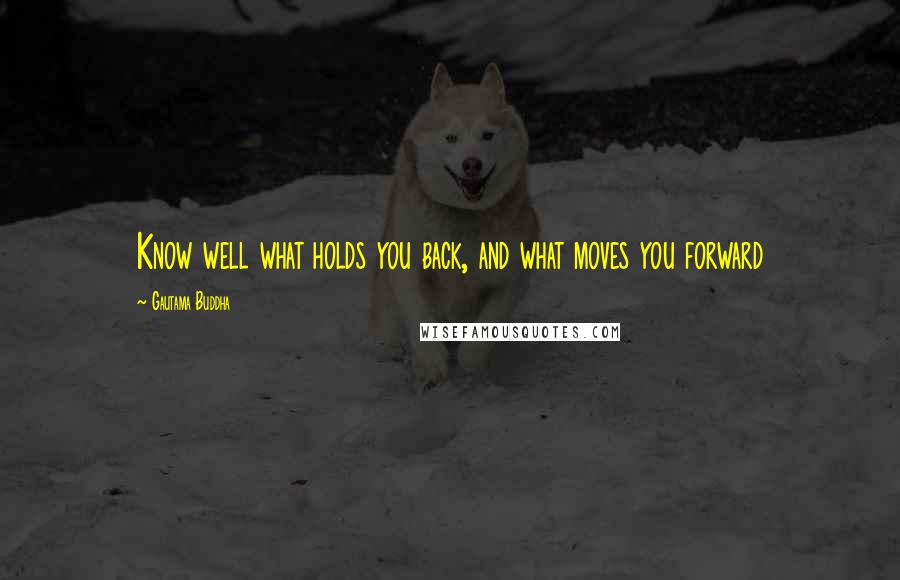 Gautama Buddha Quotes: Know well what holds you back, and what moves you forward