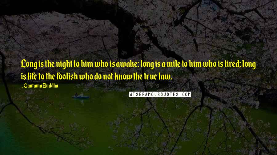 Gautama Buddha Quotes: Long is the night to him who is awake; long is a mile to him who is tired; long is life to the foolish who do not know the true law.