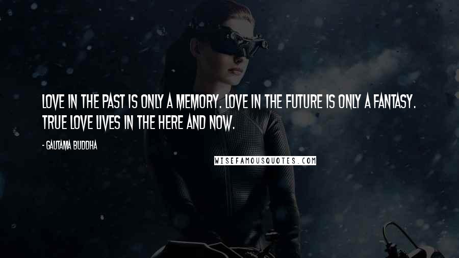 Gautama Buddha Quotes: Love in the past is only a memory. Love in the future is only a fantasy. True love lives in the here and now.