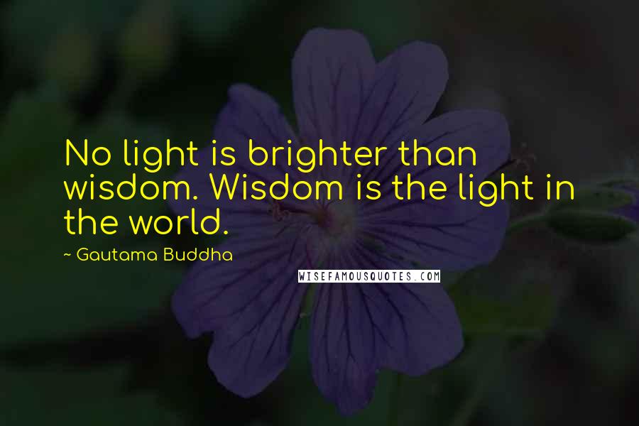 Gautama Buddha Quotes: No light is brighter than wisdom. Wisdom is the light in the world.