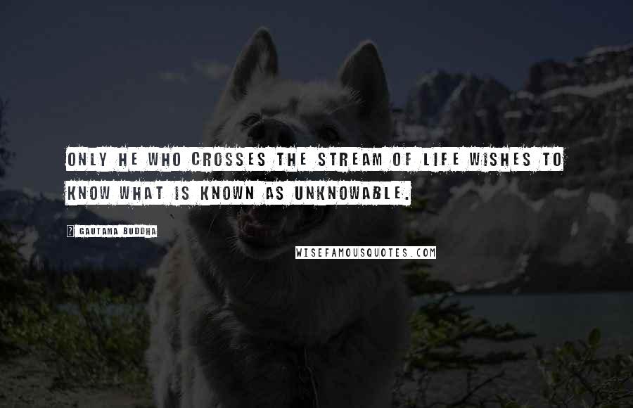 Gautama Buddha Quotes: Only he who crosses the stream of life wishes to know what is known as unknowable.