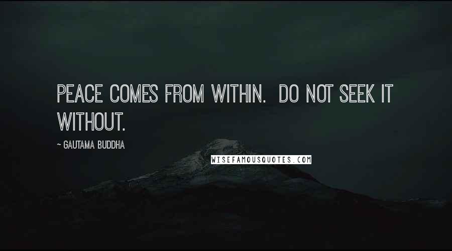 Gautama Buddha Quotes: Peace comes from within.  Do not seek it without.