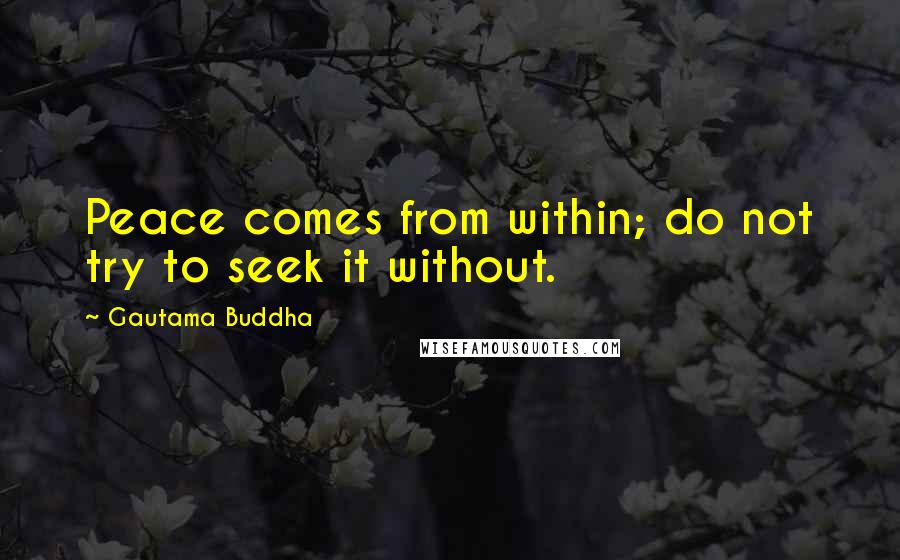 Gautama Buddha Quotes: Peace comes from within; do not try to seek it without.