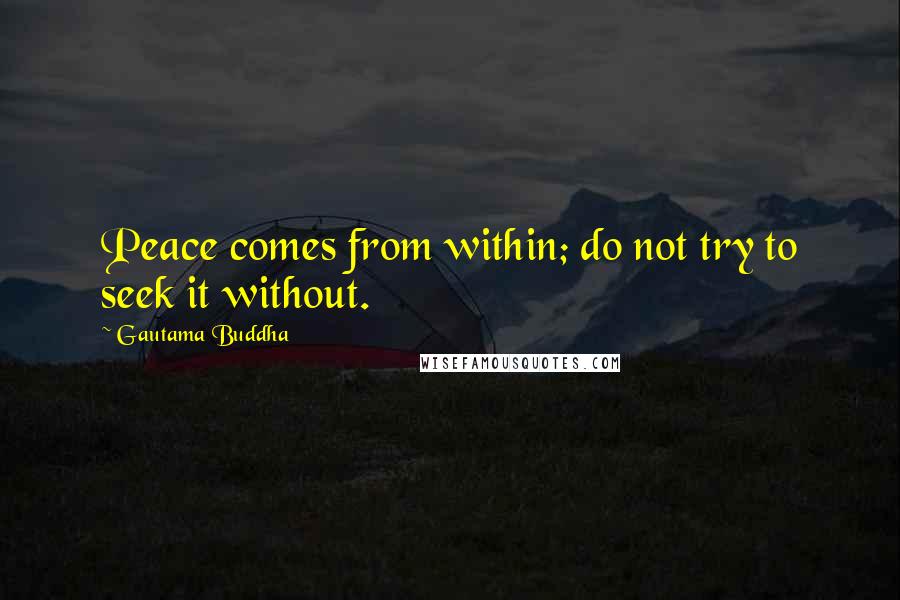 Gautama Buddha Quotes: Peace comes from within; do not try to seek it without.
