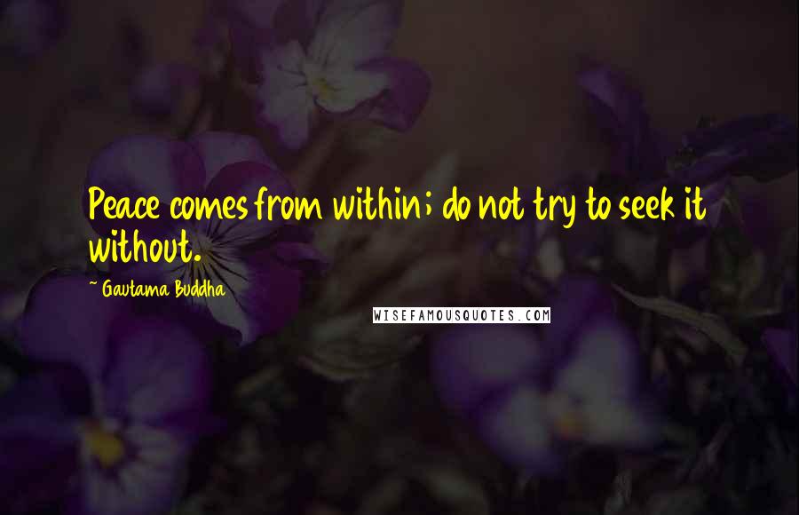 Gautama Buddha Quotes: Peace comes from within; do not try to seek it without.