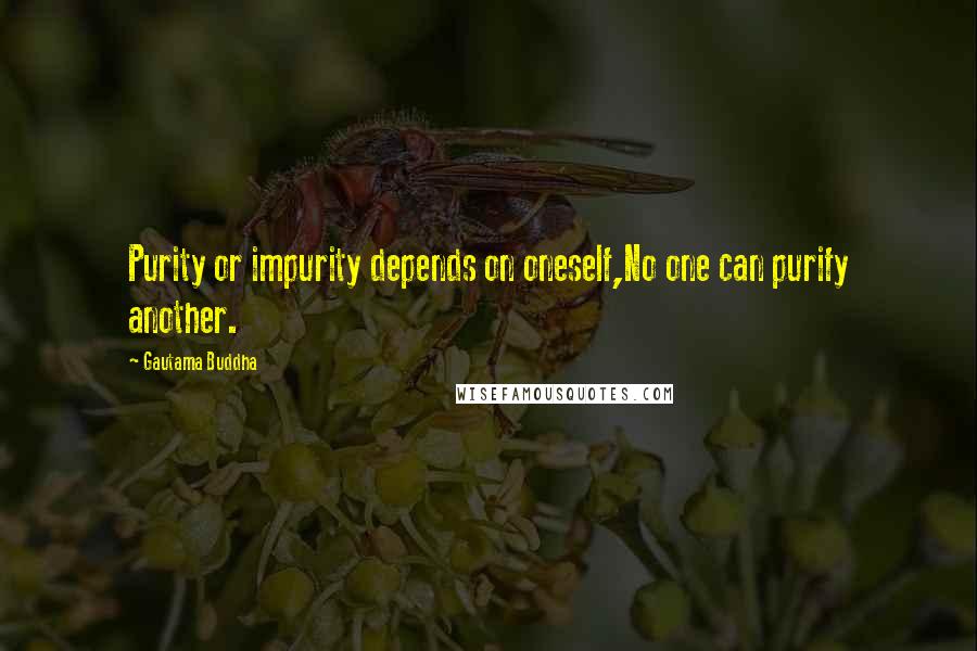 Gautama Buddha Quotes: Purity or impurity depends on oneself,No one can purify another.