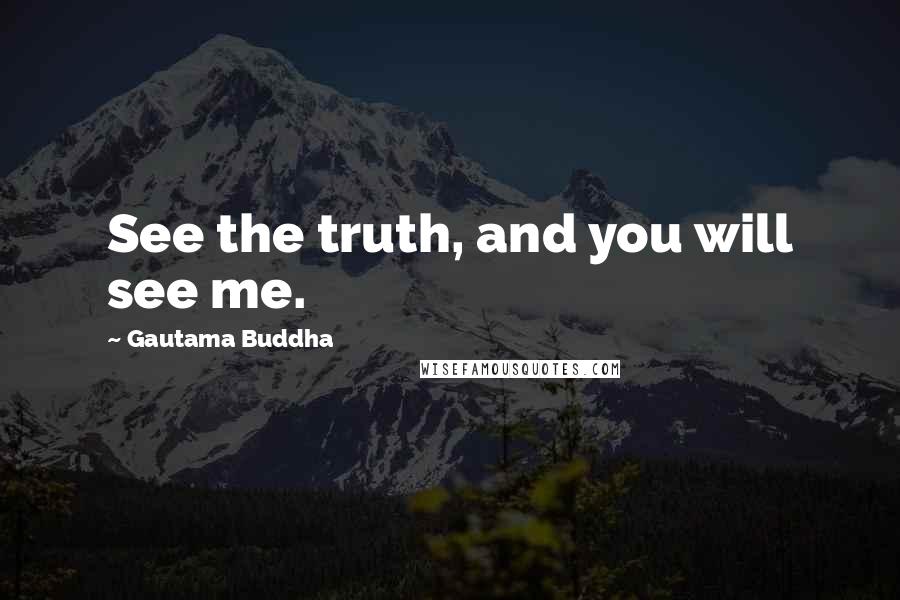 Gautama Buddha Quotes: See the truth, and you will see me.
