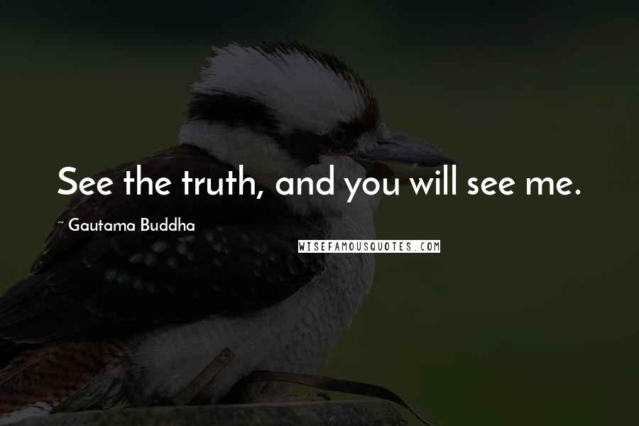 Gautama Buddha Quotes: See the truth, and you will see me.