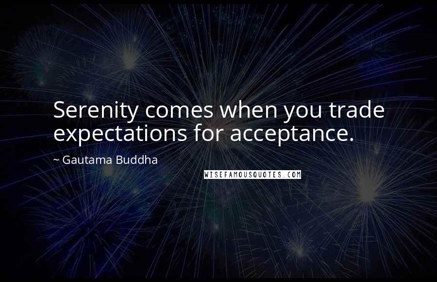 Gautama Buddha Quotes: Serenity comes when you trade expectations for acceptance.