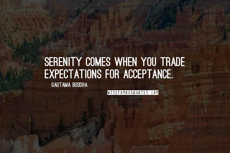 Gautama Buddha Quotes: Serenity comes when you trade expectations for acceptance.