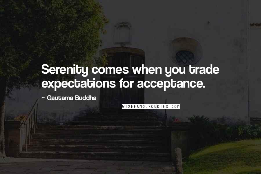 Gautama Buddha Quotes: Serenity comes when you trade expectations for acceptance.
