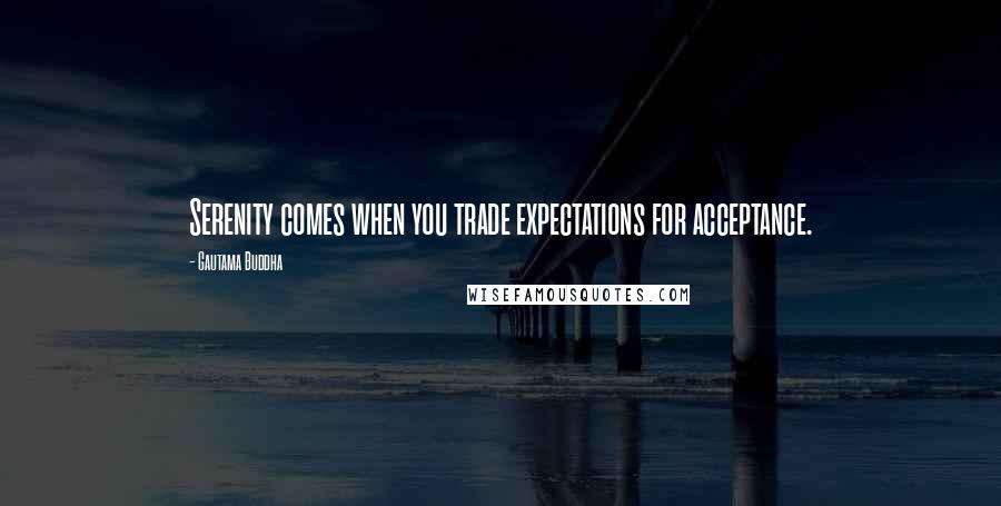 Gautama Buddha Quotes: Serenity comes when you trade expectations for acceptance.